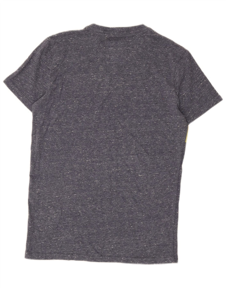T-shirt grafica da uomo Superdry Top in cotone chiazzato blu piccolo