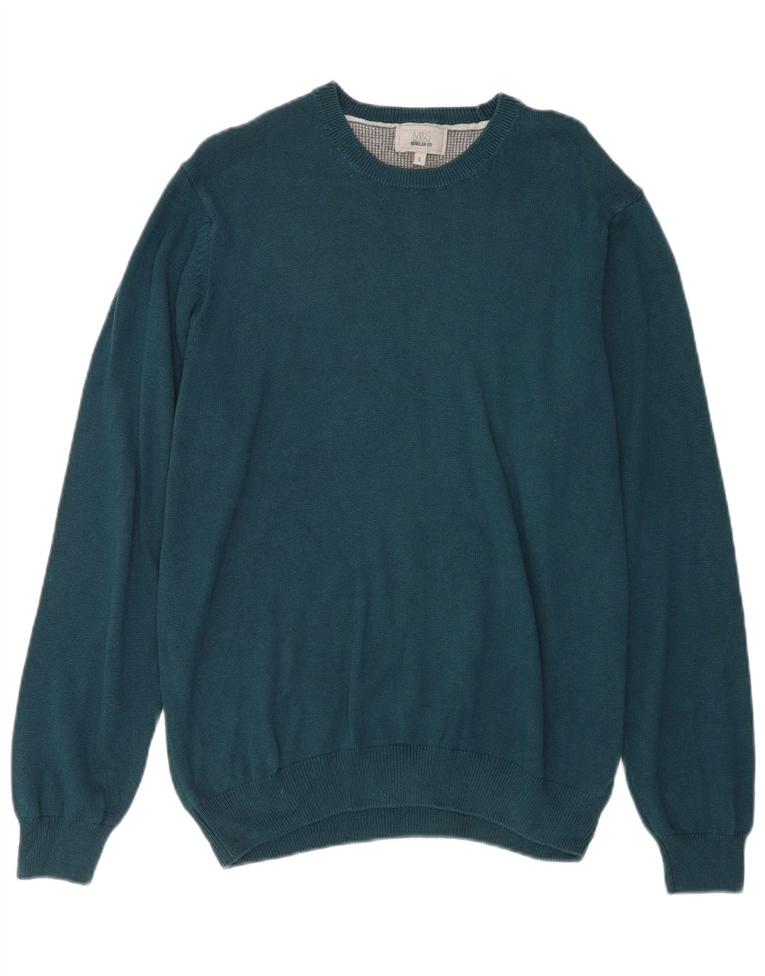 Maglione maglione girocollo da uomo Marks & Spencer vestibilità regolare grande cotone blu