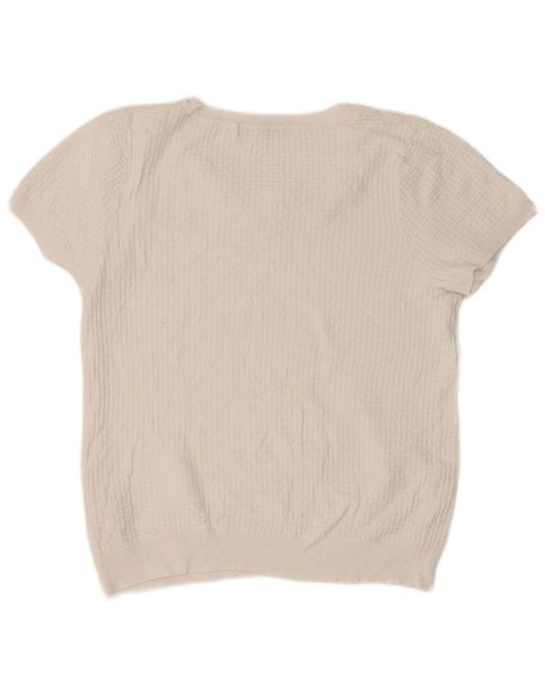 T-shirt corta da donna Marks & Spencer UK 10 piccola in cotone bianco