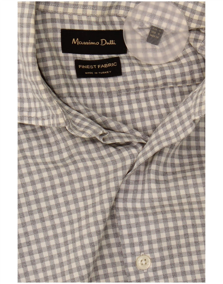 Camicia da uomo Massimo Dutti piccola a quadretti grigia