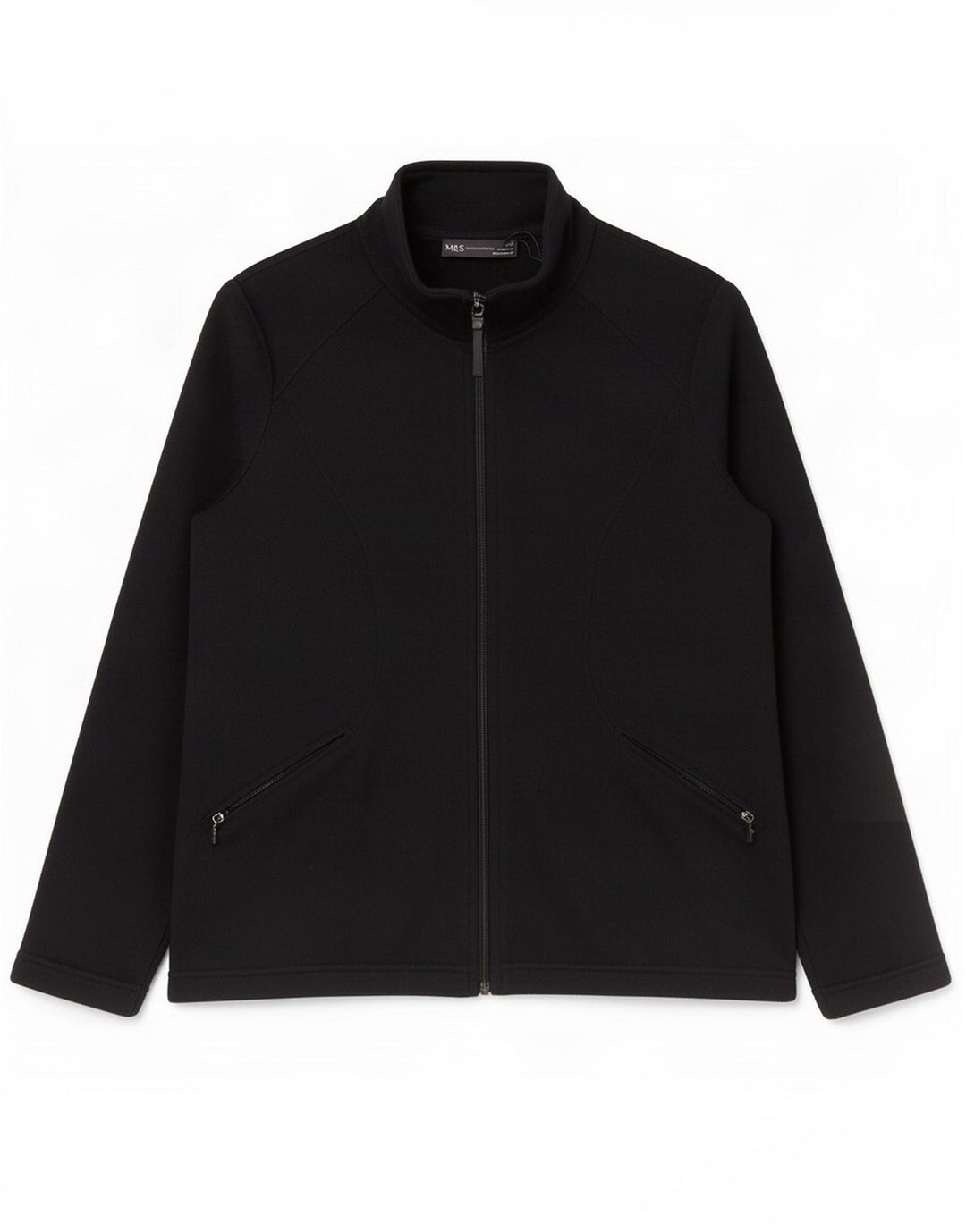 Giacca in pile da donna Marks & Spencer UK 14 poliestere nero medio