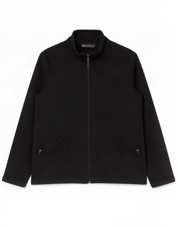 Giacca in pile da donna Marks & Spencer UK 14 poliestere nero medio