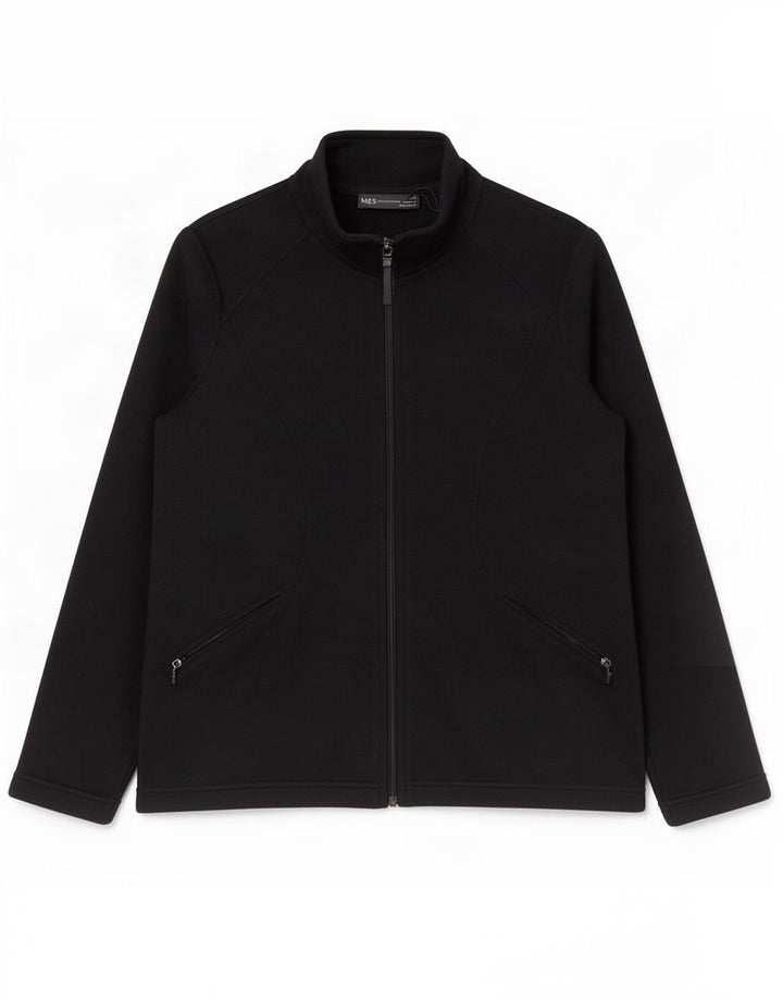 Giacca in pile da donna Marks & Spencer UK 14 poliestere nero medio