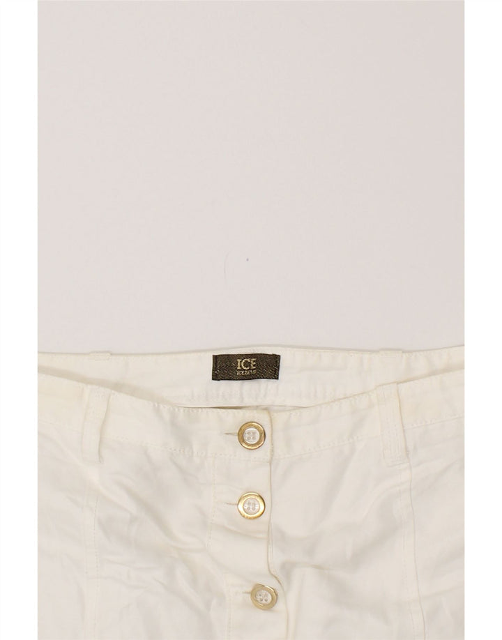 ICEBERG Womens Pencil Skirt W34 Large White Cotton Vintage Iceberg and Second-Hand Iceberg from Messina Hembry 