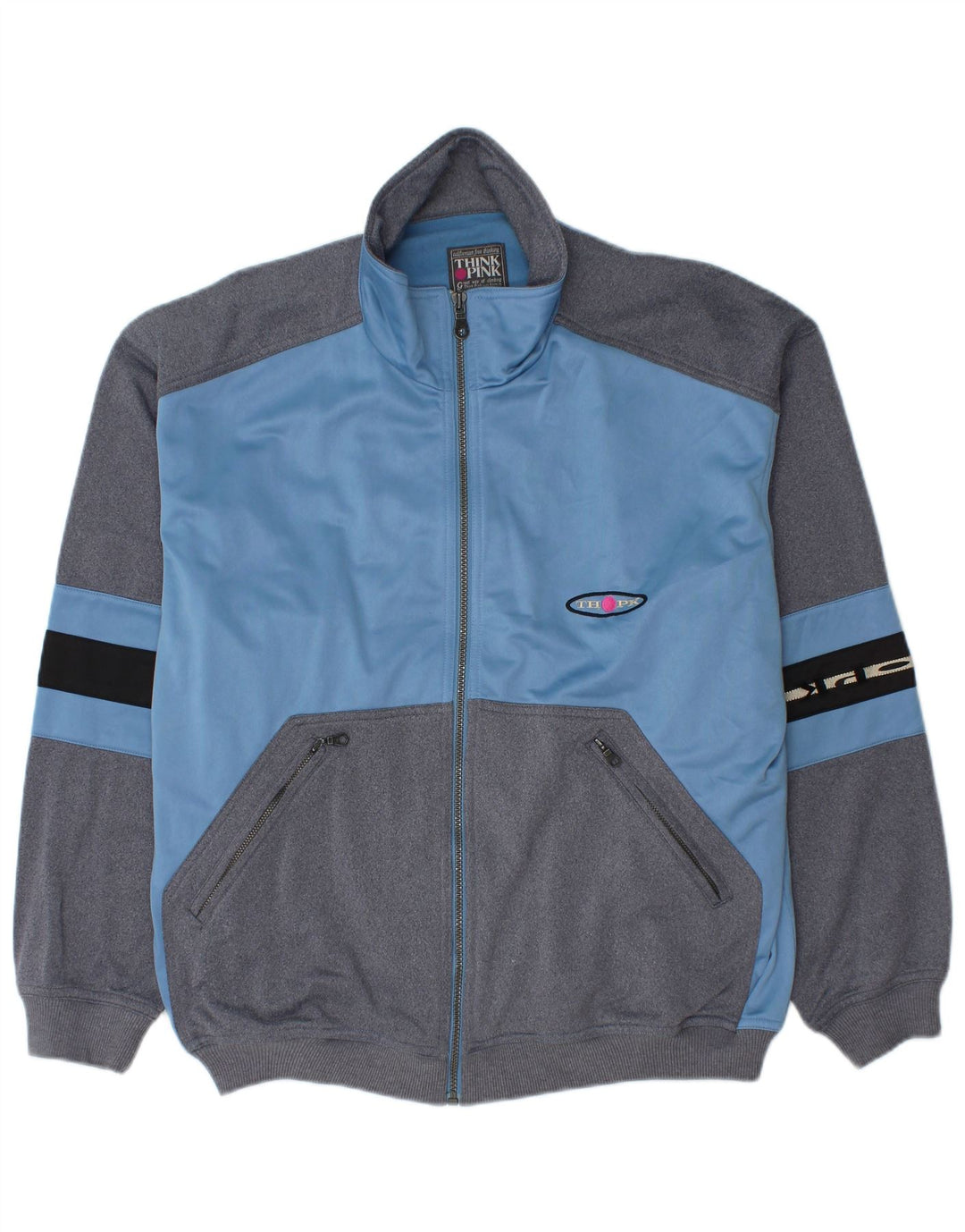 Giacca da tuta da uomo Think Pink, grande, color block blu