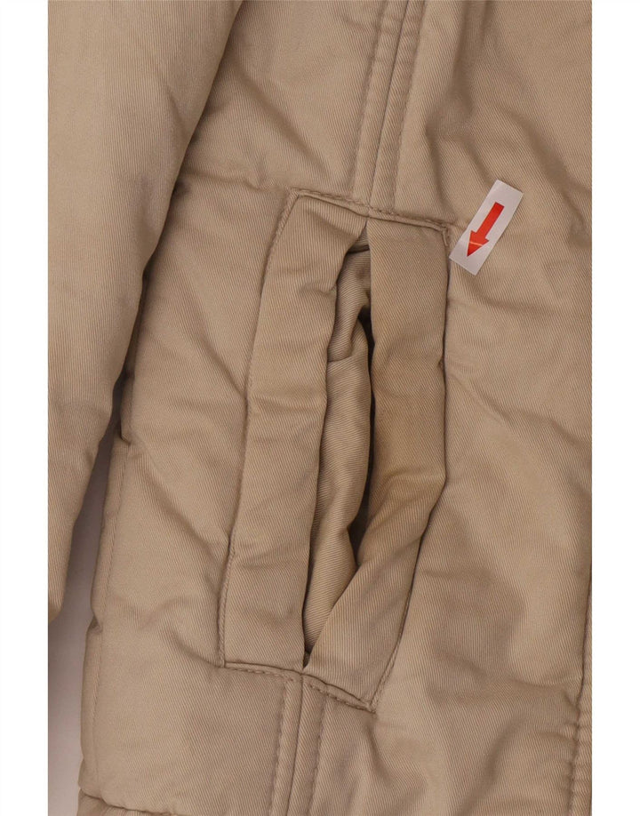 Giacca imbottita da donna Zara UK 12 Classica in cotone beige medio