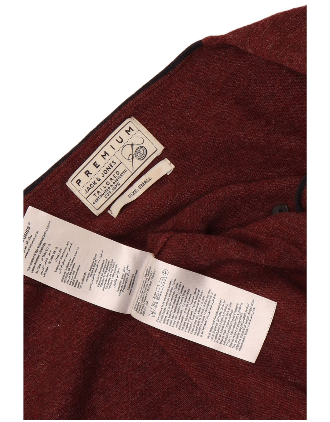 JACK & JONES Maglione da uomo con scollo a V piccolo in cotone marrone
