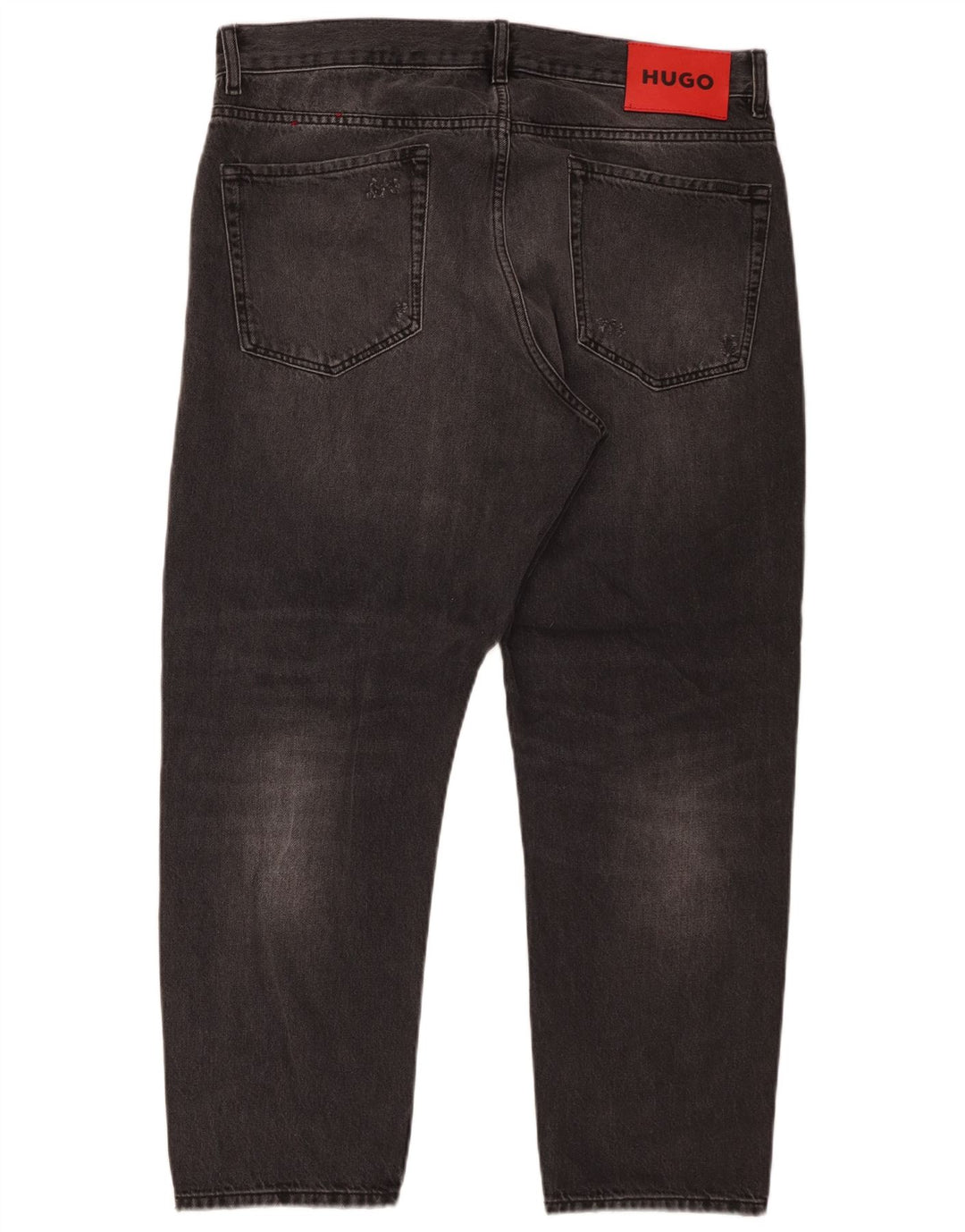 Jeans dritti invecchiati da uomo Hugo Boss W34 L27 cotone grigio