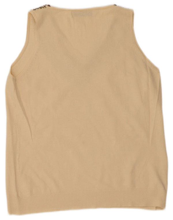 Canotta Donna Zara UK 14 Large Beige Ramie