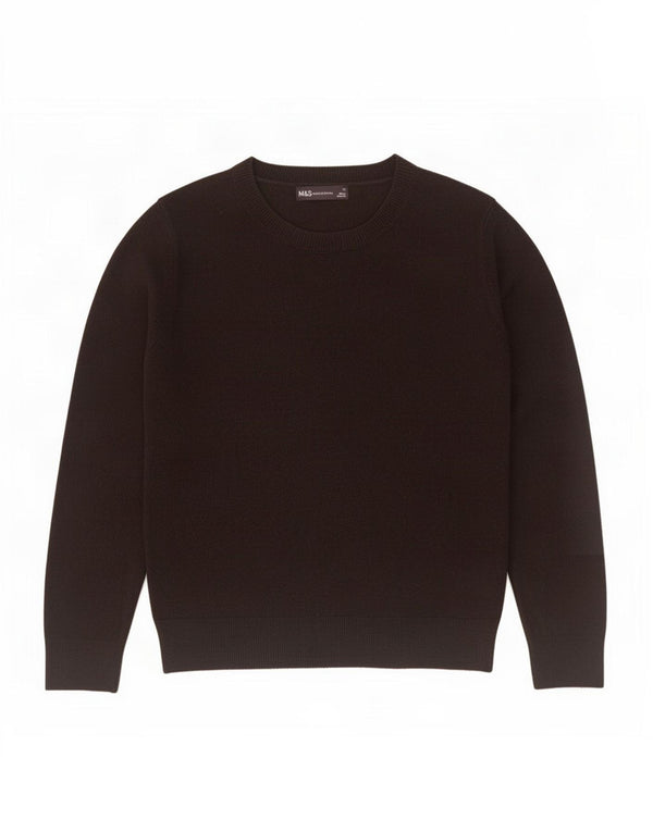 Marks & Spencer Womens Boat Neck Jumper Sweater UK 12 Medium Black Acrylic