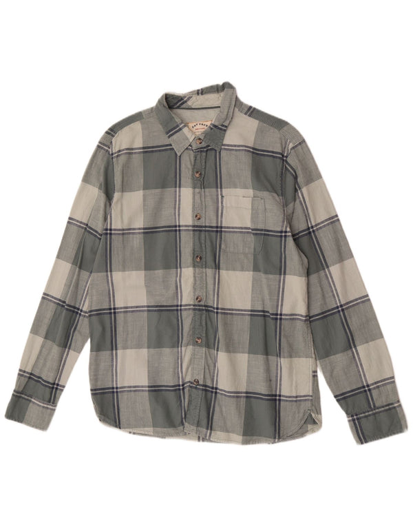 Camicia in flanella da uomo Fat Face, cotone a quadri grigi grandi
