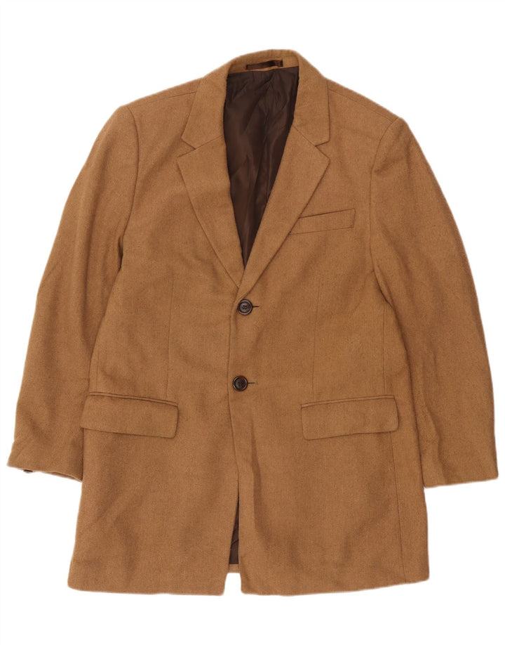 Giacca blazer a 2 bottoni da uomo Marks & Spencer UK 38 Poliestere marrone medio