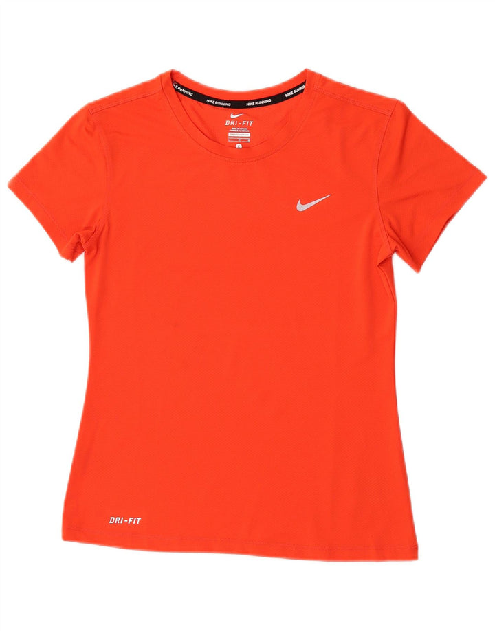 T-shirt grafica Nike Dri Fit da donna, taglia UK 14, grande, in poliestere arancione