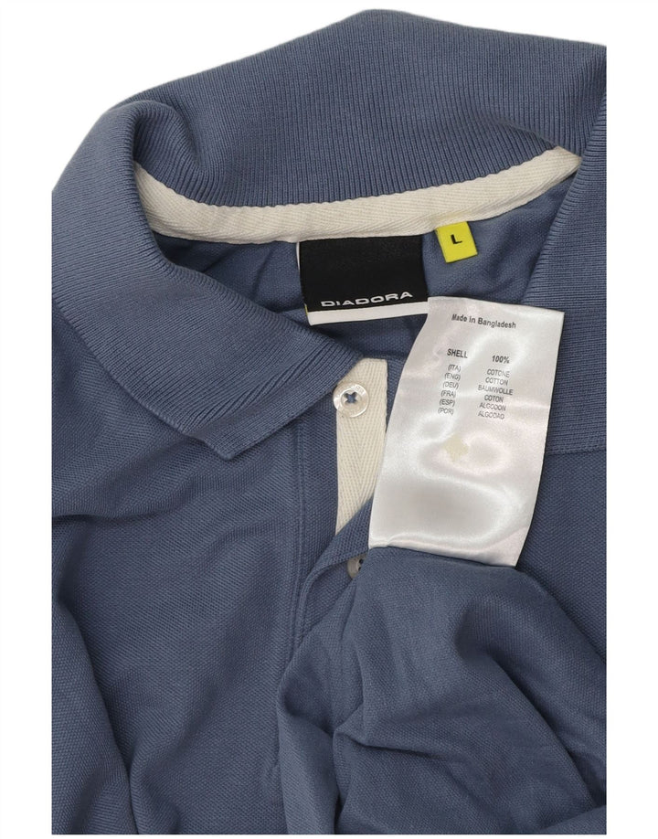 Polo Diadora Uomo Large Blu Cotone