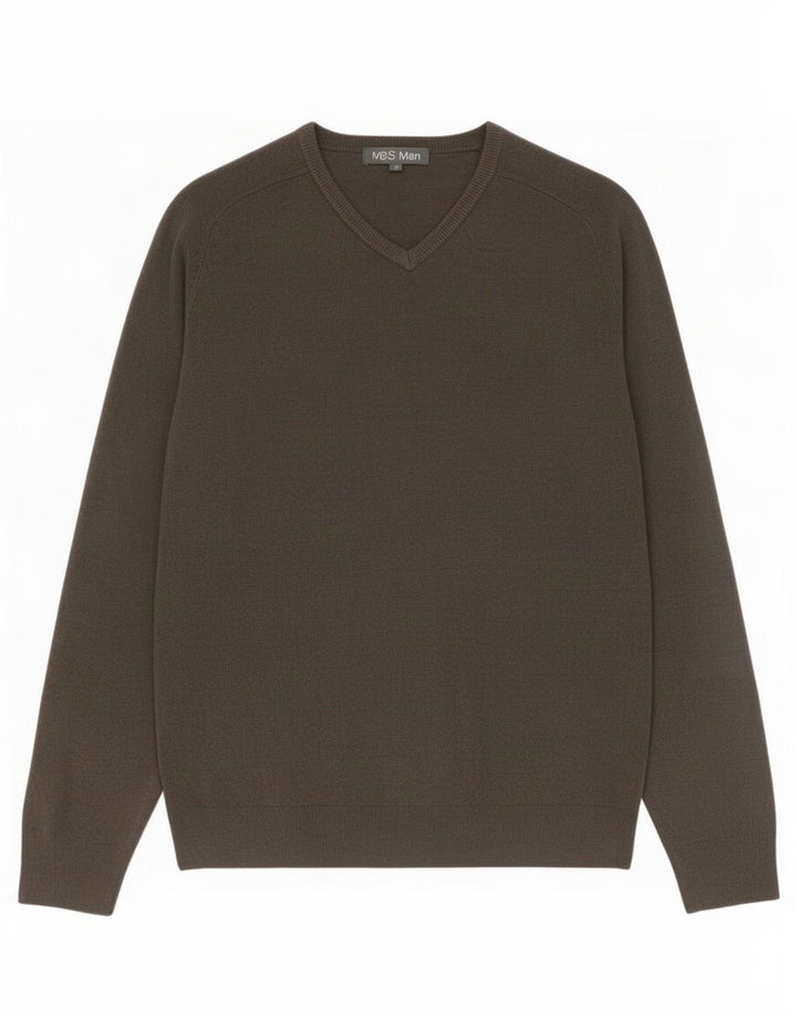 Maglione da uomo con scollo a V Marks & Spencer in acrilico grigio medio
