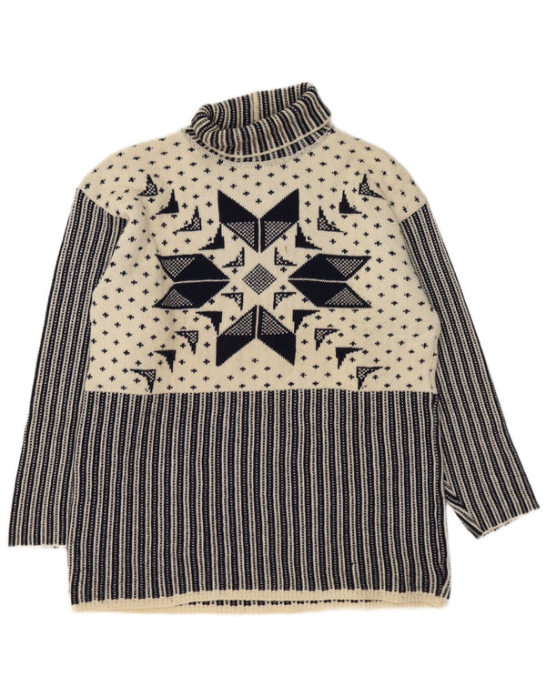 Ermenegildo Zegna Maglione da uomo con collo alto e maglione grande blu navy Fair Isle