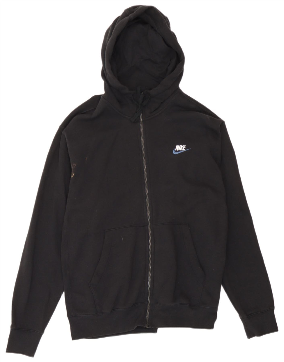 Felpa con cappuccio e zip Nike da uomo in cotone nero medio