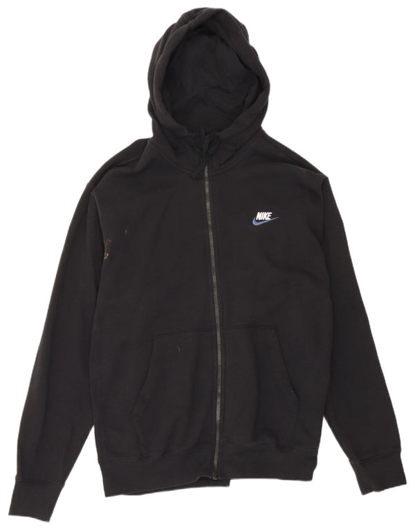 Felpa con cappuccio e zip Nike da uomo in cotone nero medio