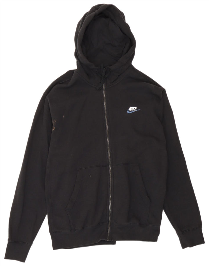 Felpa con cappuccio e zip Nike da uomo in cotone nero medio