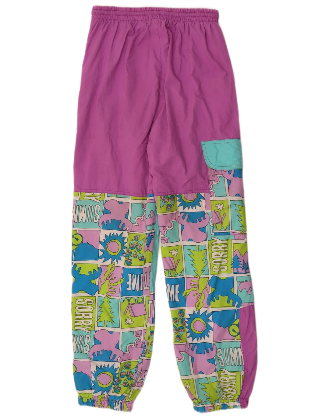 Pantaloni da ginnastica vintage da donna con grafica cargo da jogging IT 44 viola medio