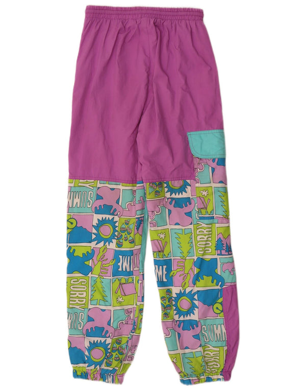 Pantaloni da ginnastica vintage da donna con grafica cargo da jogging IT 44 viola medio