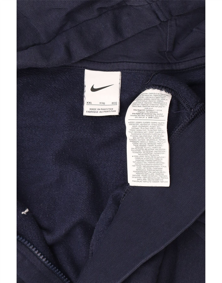 Felpa con cappuccio e zip da uomo Nike 2XL cotone blu navy