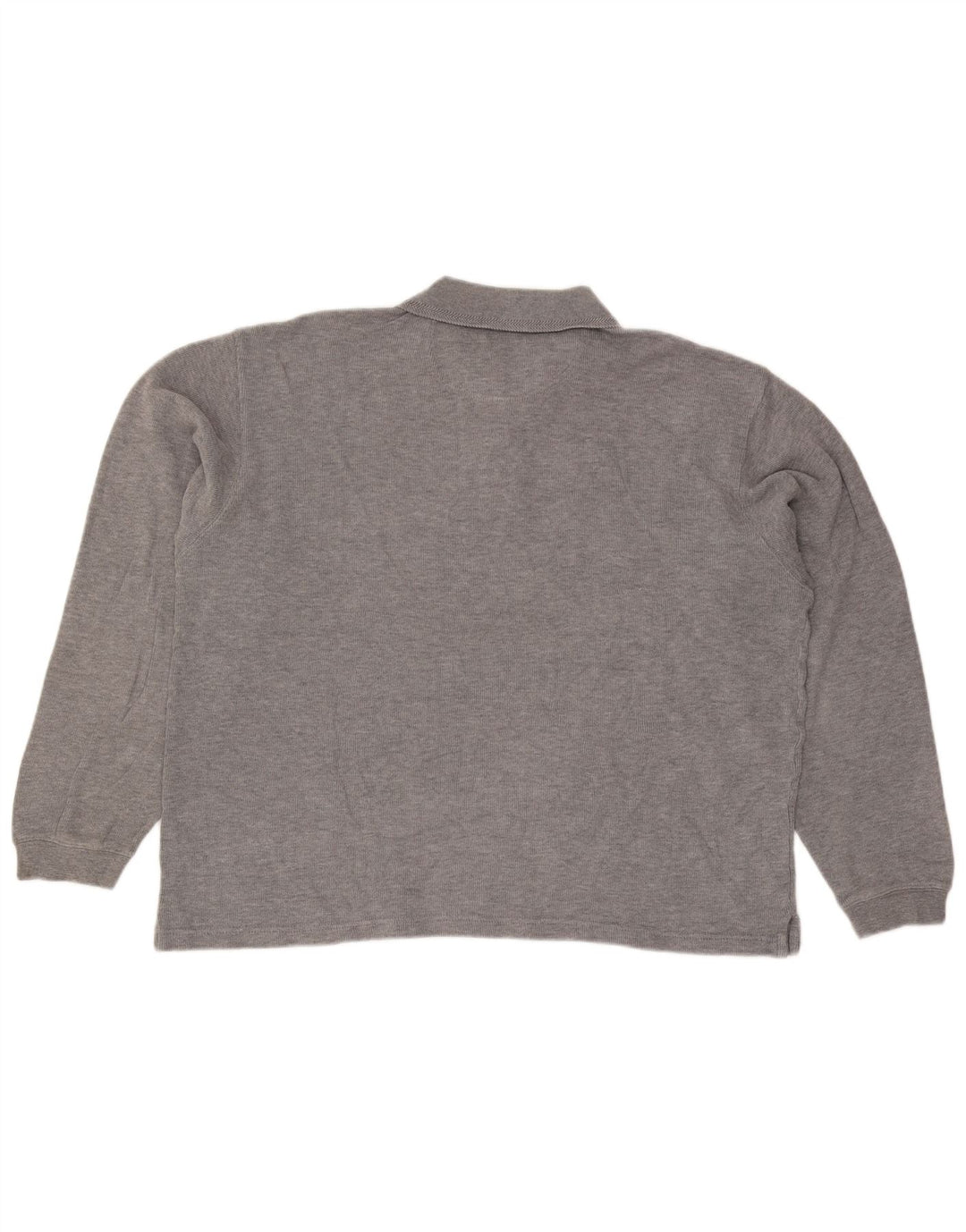 Polo da uomo a maniche lunghe Izod grande in cotone grigio