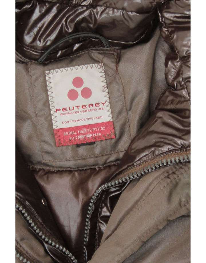 Cappotto imbottito con cappuccio da donna PEUTEREY UK 12 Poliammide marrone medio