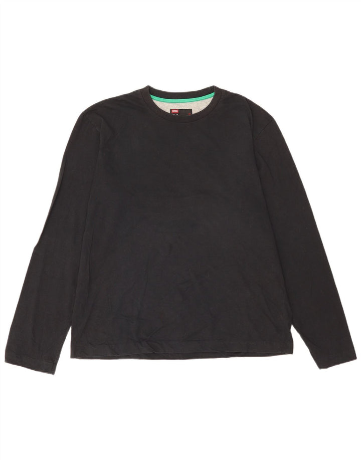 Diesel Top grafico da uomo a maniche lunghe XL in cotone nero
