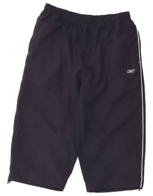 Pantaloncini sportivi Reebok da uomo Bermuda medi in poliestere blu navy