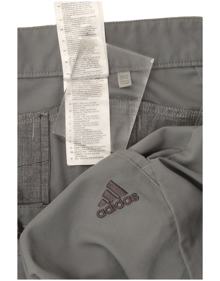 Pantaloni chino slim da uomo Adidas W32 L32 poliestere grigio