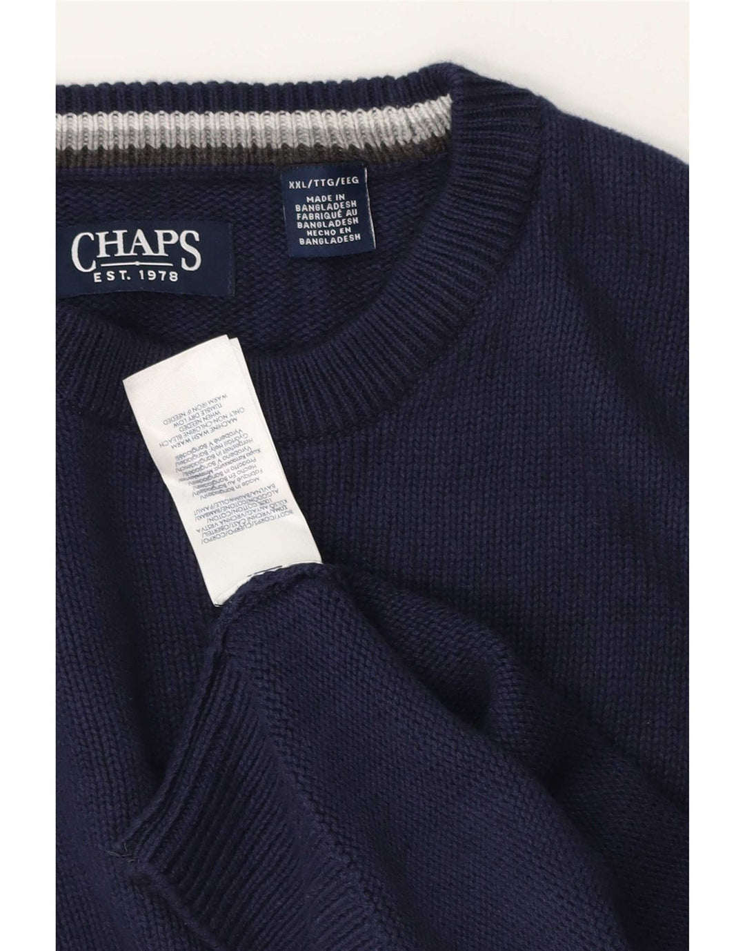 Maglione maglione girocollo da uomo vestibilità regolare Chaps 2XL blu navy classico