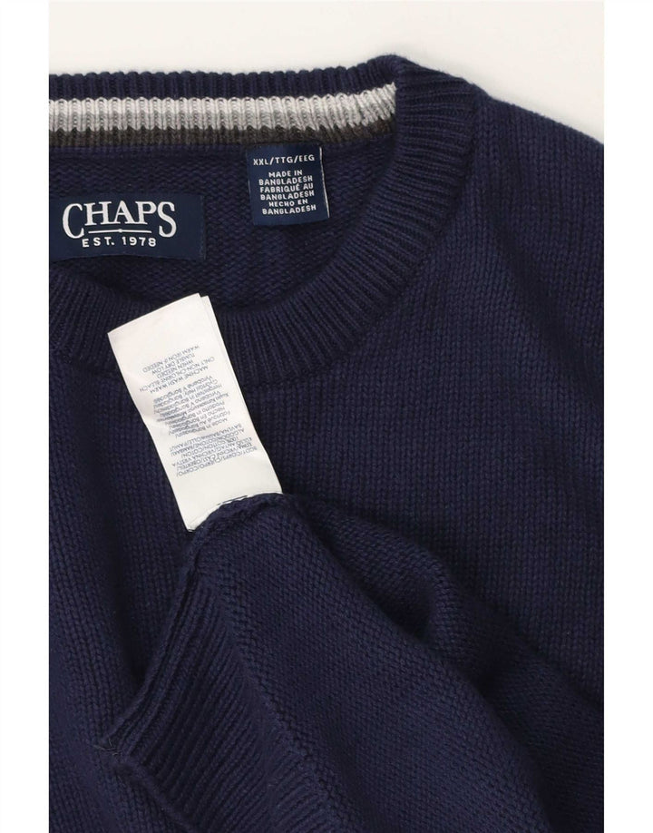 Maglione maglione girocollo da uomo vestibilità regolare Chaps 2XL blu navy classico
