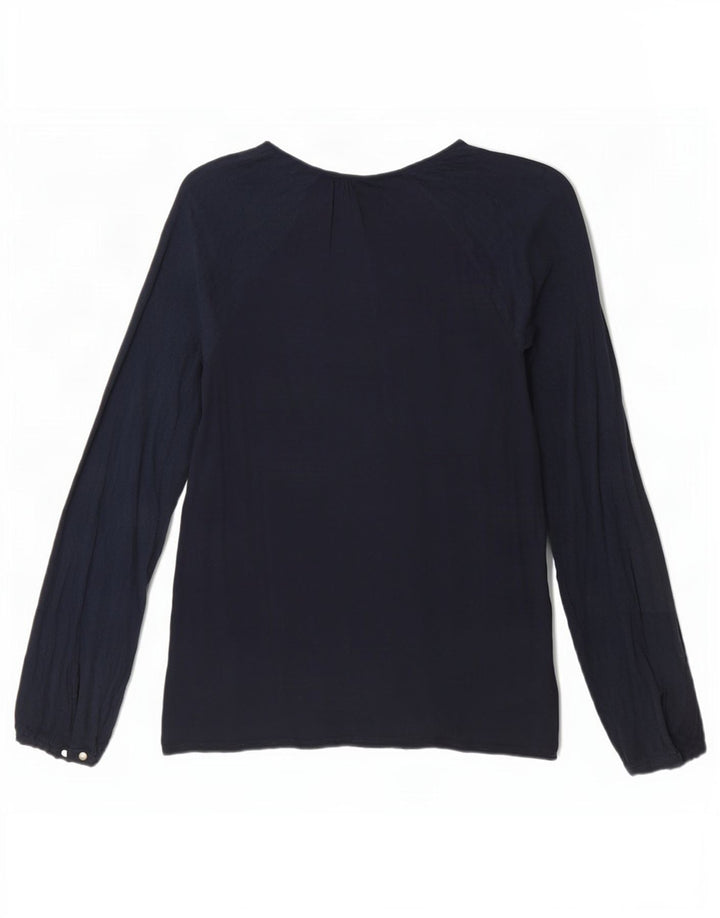 Top da donna Tommy Hilfiger manica lunga US 6 medio blu navy viscosa