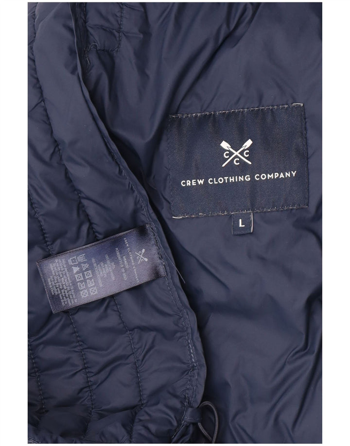 Crew Clothing Giacca imbottita con cappuccio da uomo UK 40 Large in nylon blu navy