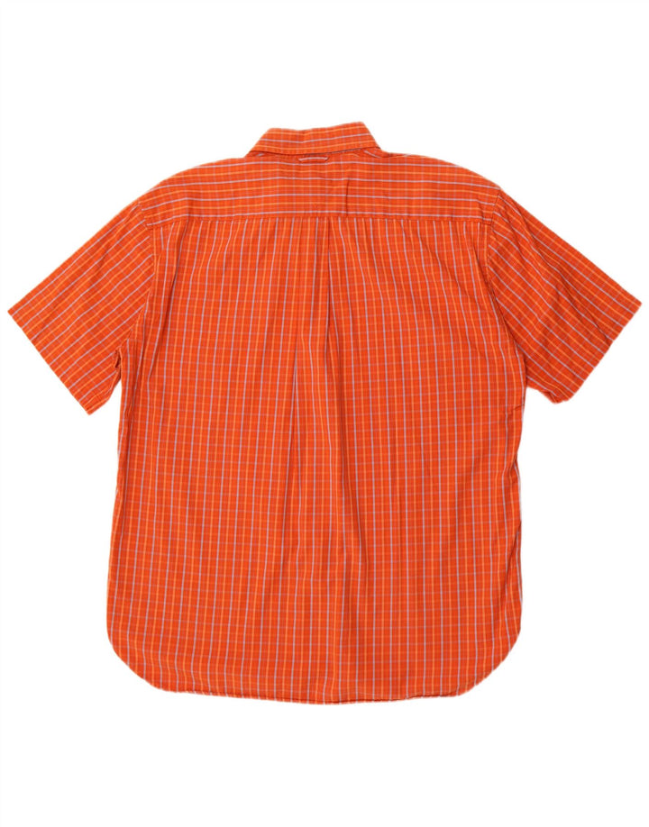 Camicia a maniche corte da uomo Tommy Hilfiger grande cotone a quadri arancioni