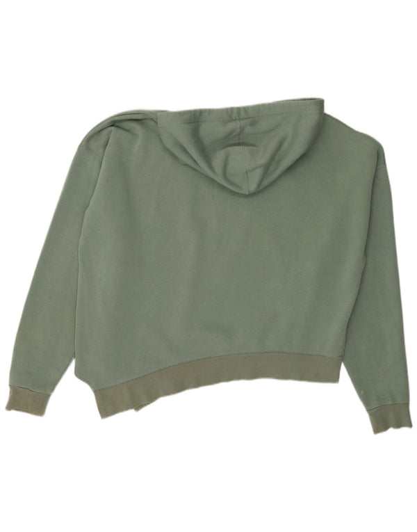 Maglione con cappuccio asimmetrico corto Reebok da donna UK 12/14 Cotone verde medio