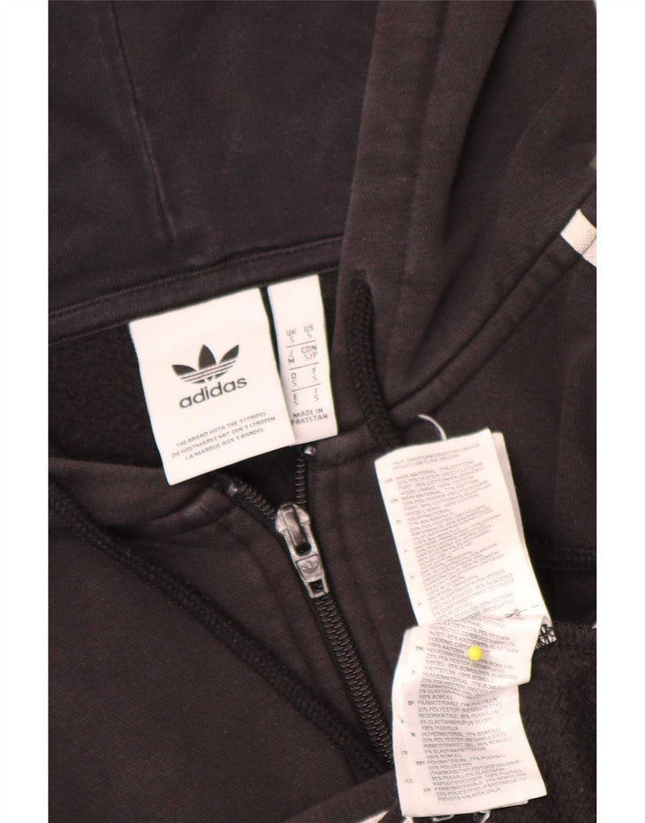 Maglione con cappuccio e zip Adidas da uomo piccolo in cotone nero