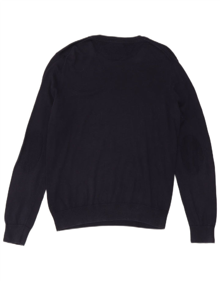 Maglione maglione con scollo a V da uomo Lacoste taglia 4 cotone medio blu navy