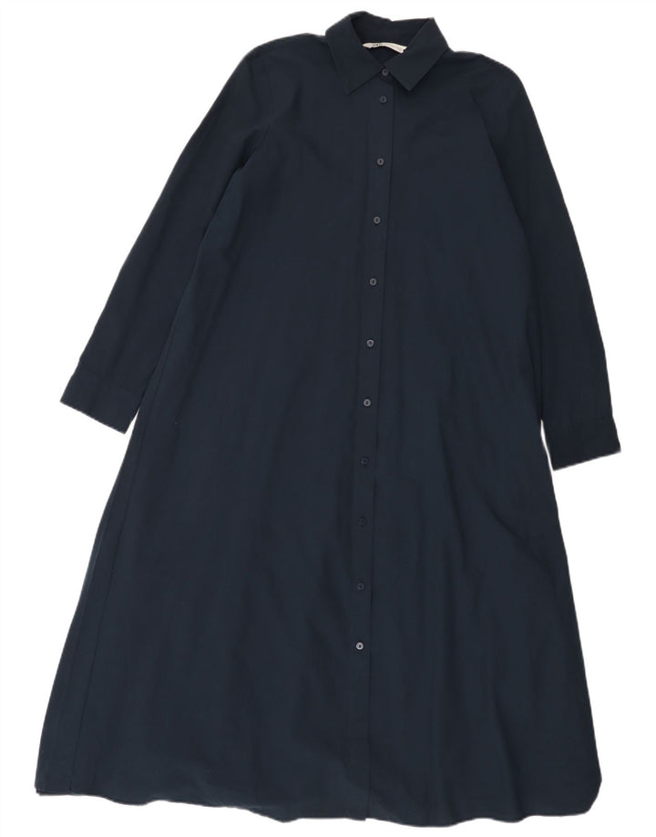 Abito chemisier oversize da donna Zara UK 6 XS poliestere blu navy