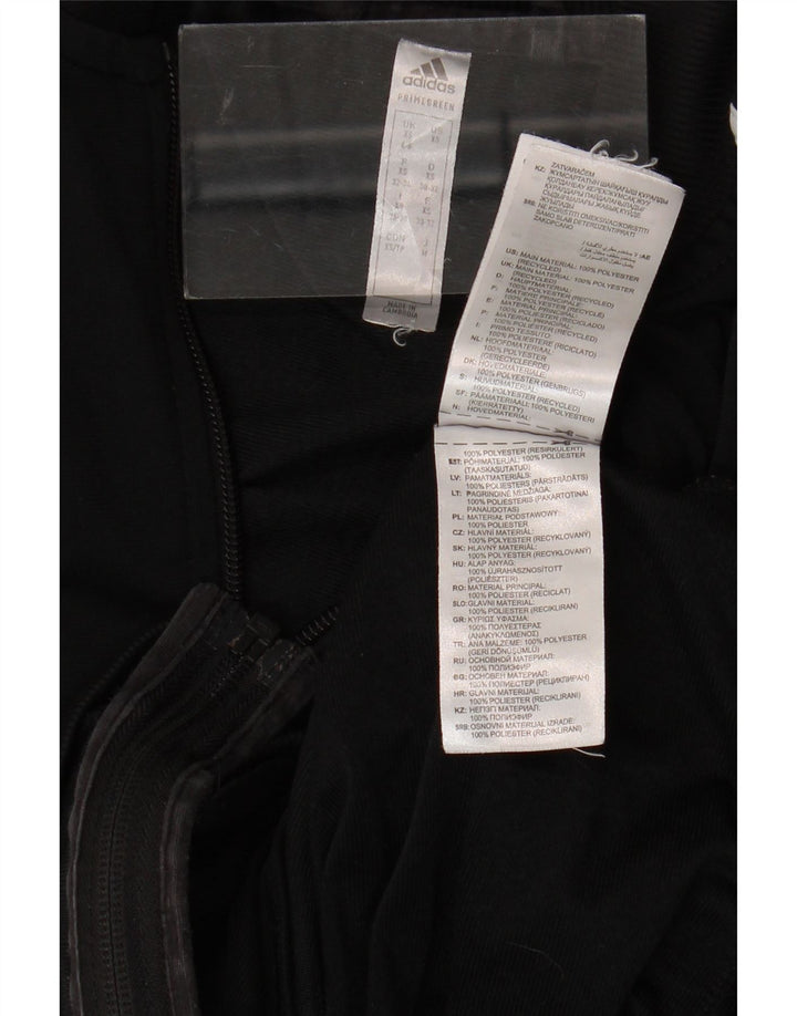 Giacca da tuta da donna Adidas UK 4/6 XS poliestere a righe nere