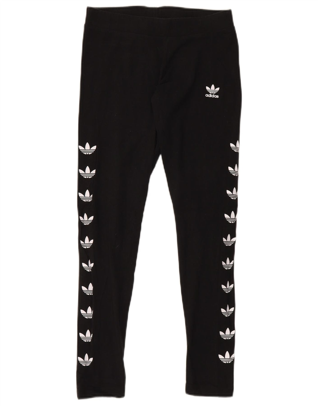Leggings grafici da donna Adidas UK 12 cotone medio nero