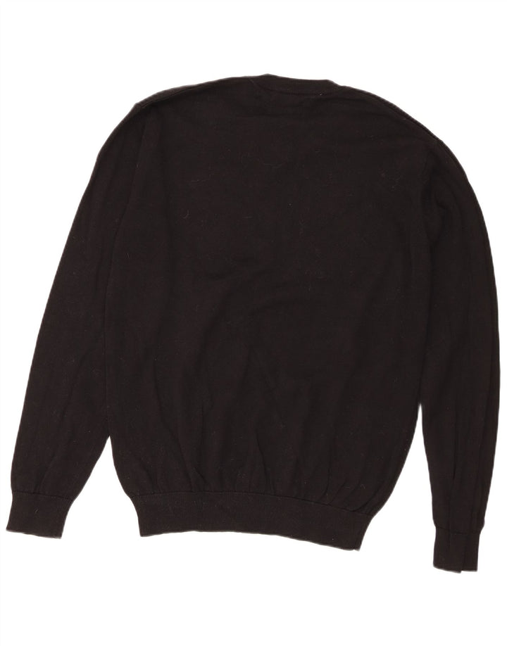 Maglione da uomo con scollo a V vestibilità regolare Pierre Cardin cotone nero medio