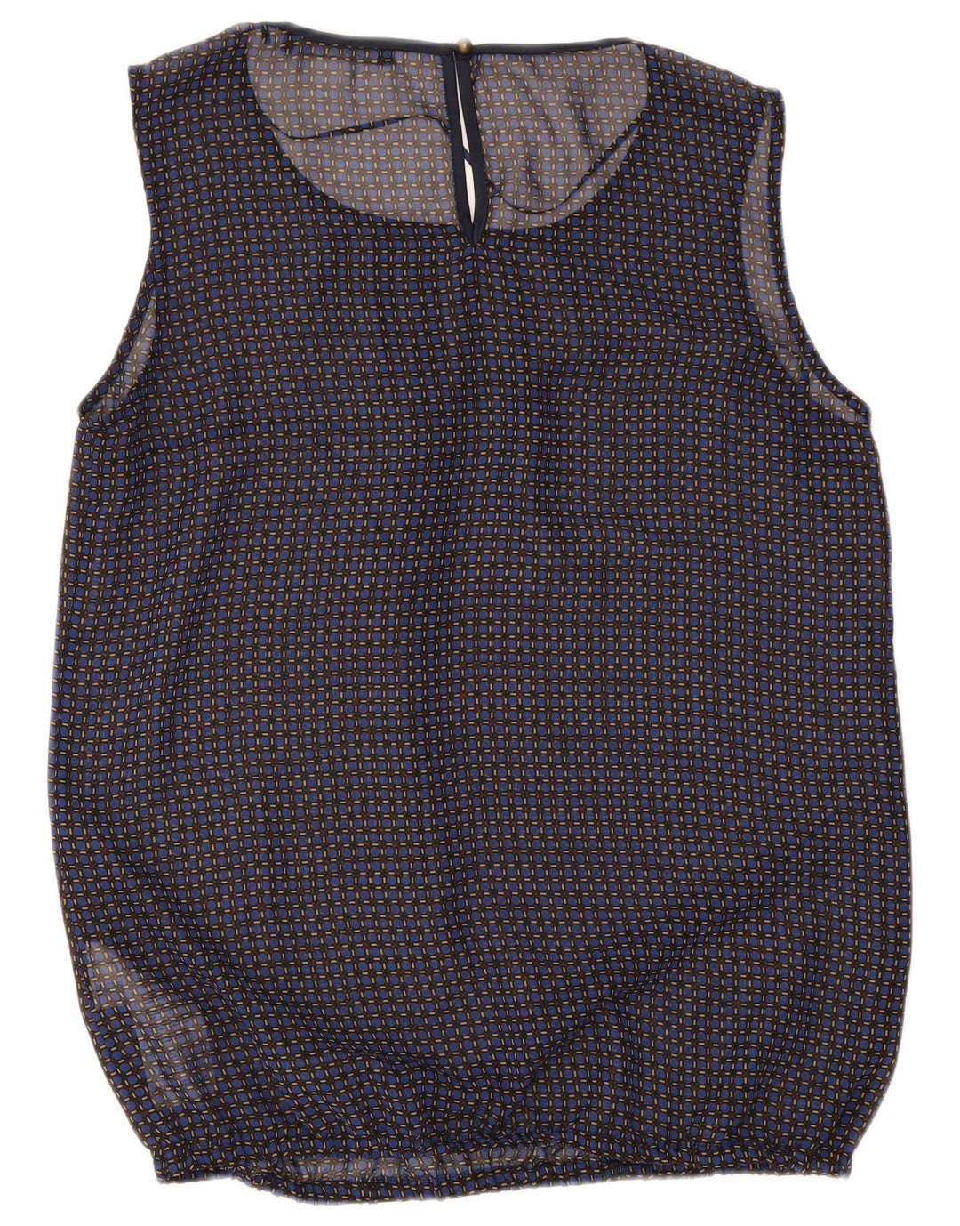 Camicetta senza maniche da donna Esprit UK 12 Poliestere medio a quadri blu navy