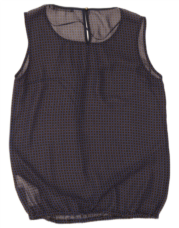Camicetta senza maniche da donna Esprit UK 12 Poliestere medio a quadri blu navy