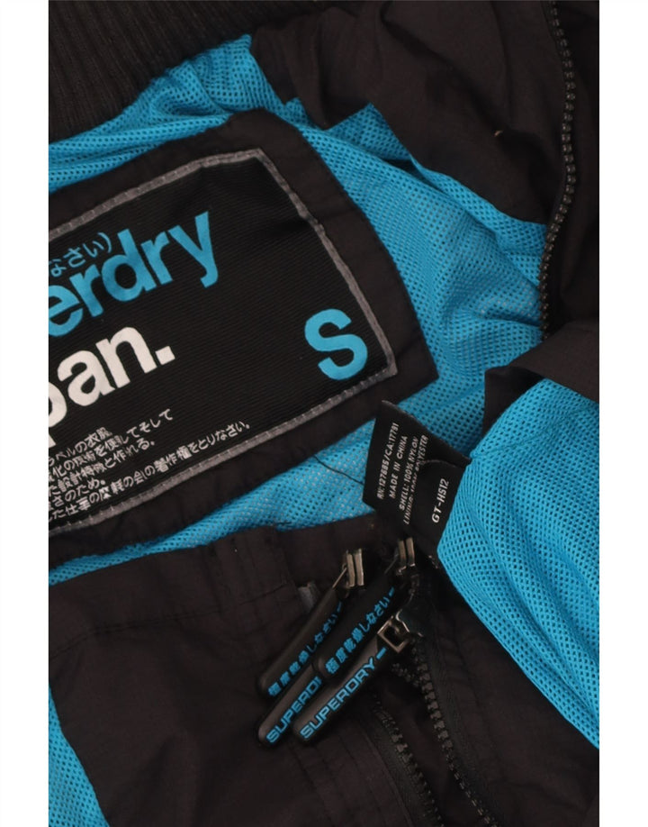 Giacca antipioggia da uomo con cappuccio Superdry UK 36 Small nylon nero
