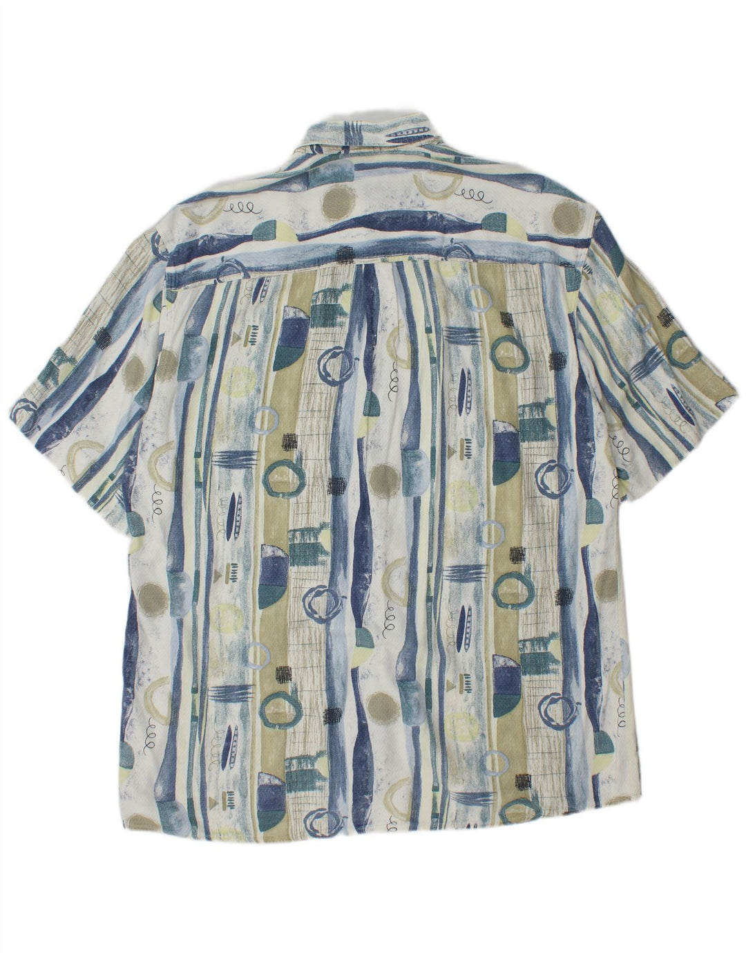 Camicia da uomo con motivo astratto lungo VINTAGE taglia 41 grande blu