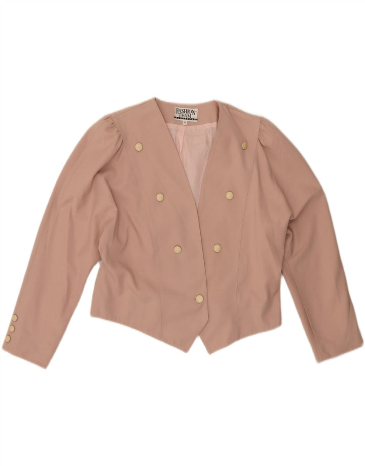VINTAGE Womens Oversized 1 Button Blazer Jacket UK 14 Medium Pink Vintage Vintage and Second-Hand Vintage from Messina Hembry 
