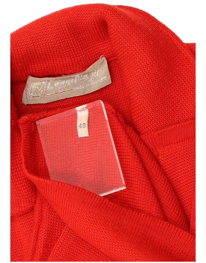 VINTAGE Womens Double Breasted Cardigan Sweater IT 48 XL Red