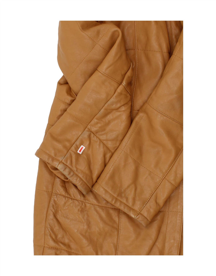 MASTERPELLE Womens Leather Coat UK 14 Large Brown Vintage Masterpelle and Second-Hand Masterpelle from Messina Hembry 